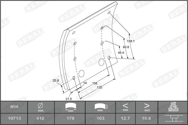 KBL1971311560 Beral Brake Lining Kit, drum brake