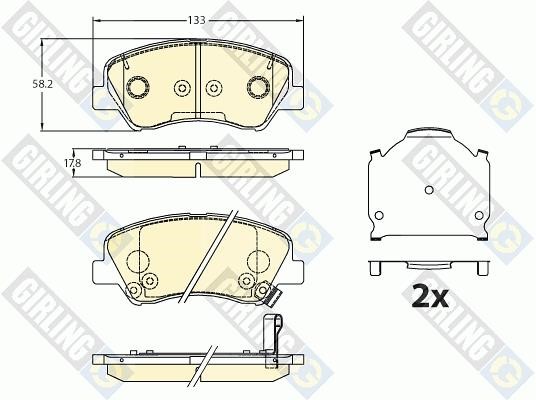 Girling 6136306 Brake Pad Set, disc brake 6136306