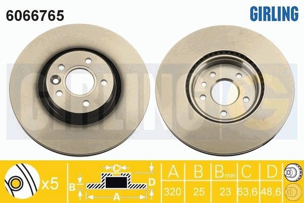 Girling 6066765 Brake disc 6066765