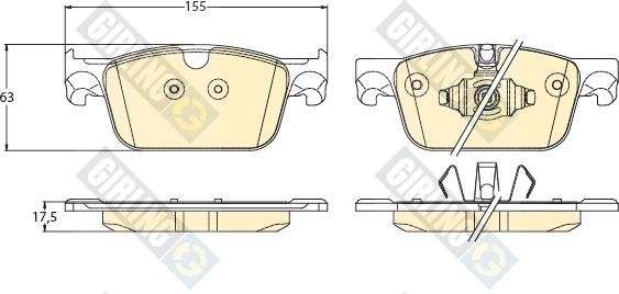 Girling 6122212 Brake Pad Set, disc brake 6122212