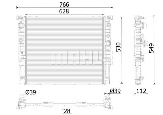 Engine cooling radiator Mahle/Behr CR 2630 000P