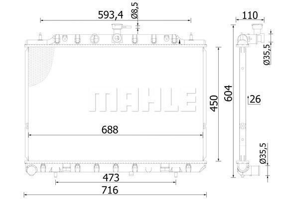 Mahle/Behr CR 2424 000S Radiator, engine cooling CR2424000S