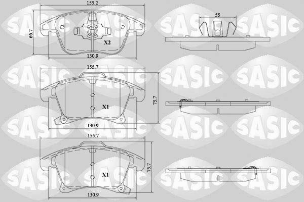 Sasic 6216212 Brake Pad Set, disc brake 6216212
