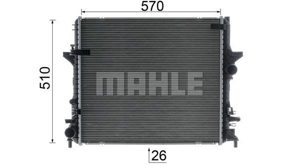 Engine cooling radiator Mahle/Behr CR 1930 000P