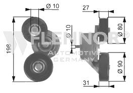 Flennor FS99387 V-ribbed belt tensioner (drive) roller FS99387
