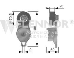 Flennor FS99388 V-ribbed belt tensioner (drive) roller FS99388