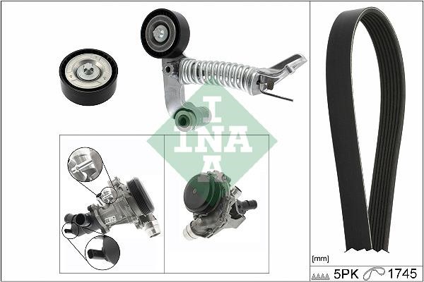 INA 529 0319 30 Water Pump + V-Ribbed Belt Kit 529031930 529031930 INA Water Pump + V-Ribbed Belt Kit
