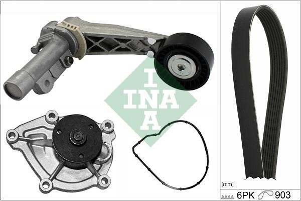 INA 529 0504 30 Water Pump + V-Ribbed Belt Set 529050430 529050430 INA Water Pump + V-Ribbed Belt Set