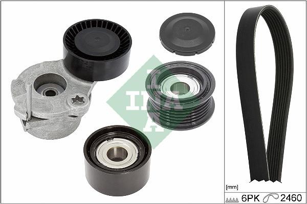 Drive belt kit Audi: 529053810 INA V-Ribbed Belt Set