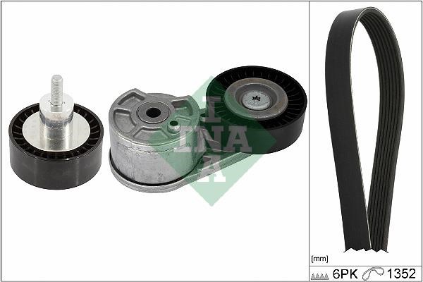 Drive belt kit Ford Transit: 529054910 INA V-Ribbed Belt Set