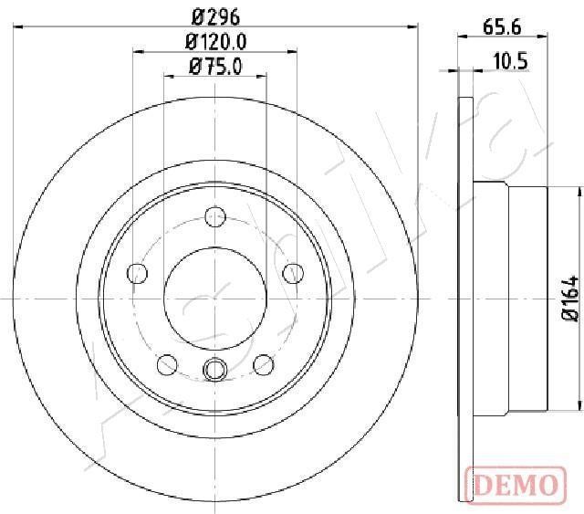 Ashika 61-00-0102C Rear brake disc, non-ventilated 61000102C