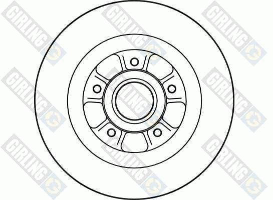 Girling 6042274 Rear brake disc, non-ventilated 6042274