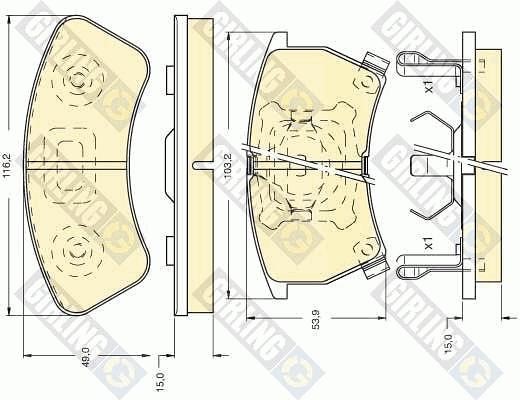 Girling 6107359 Brake Pad Set, disc brake 6107359