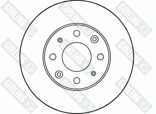 Girling 6019753 Unventilated front brake disc 6019753