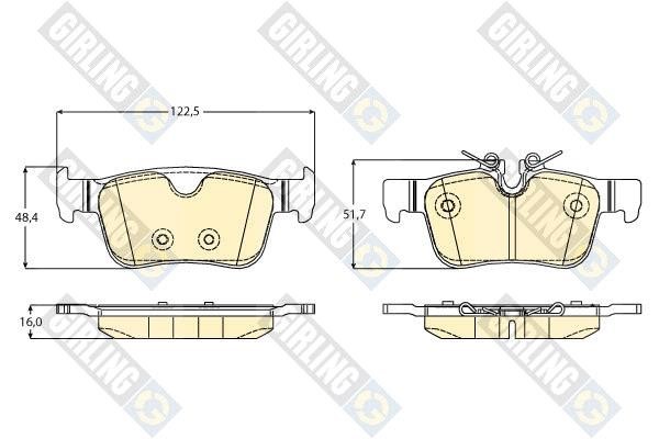 Girling 6121688 Brake Pad Set, disc brake 6121688