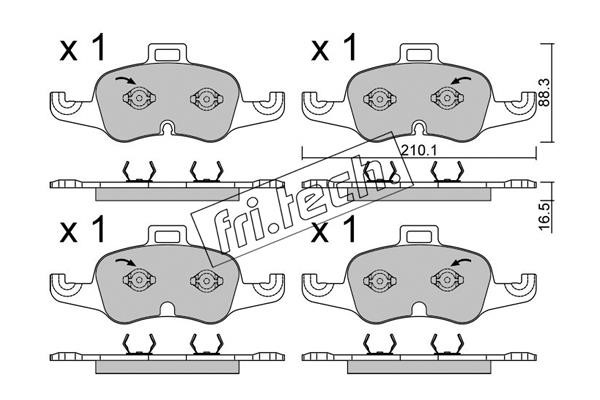 Fri.tech 1127.1 Brake Pad Set, disc brake 11271