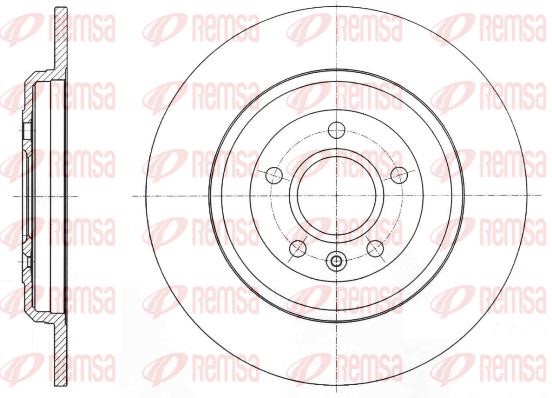 Kawe 61760 00 Rear brake disc, non-ventilated 6176000