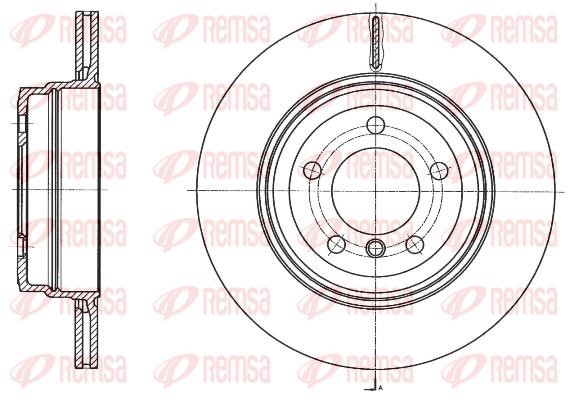 Kawe 61763 10 Rear ventilated brake disc 6176310