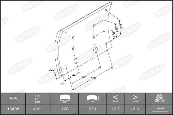 KBL1949611575 Beral Brake Lining Kit, drum brake