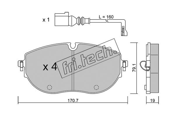 Fri.tech 1322.0 Brake Pad Set, disc brake 13220