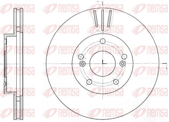 Kawe 61644 10 Front brake disc ventilated 6164410