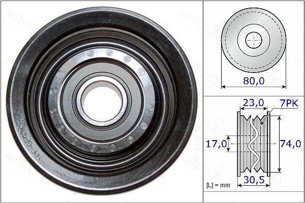 Autex 654874 V-ribbed belt tensioner (drive) roller 654874