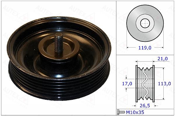 Autex 654889 V-ribbed belt tensioner (drive) roller 654889