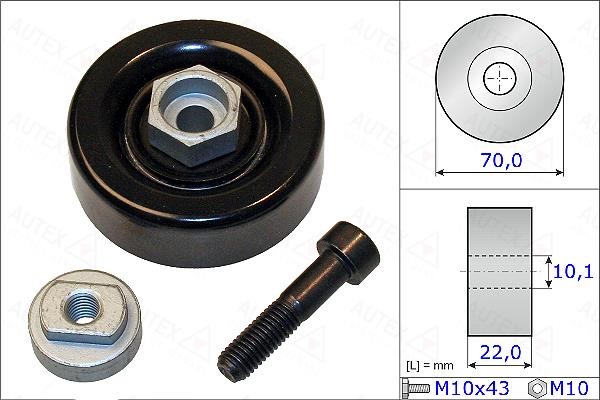 Autex 654890 V-ribbed belt tensioner (drive) roller 654890
