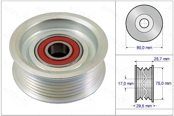 Autex 654909 V-ribbed belt tensioner (drive) roller 654909