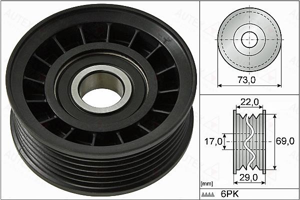 Autex 654911 V-ribbed belt tensioner (drive) roller 654911