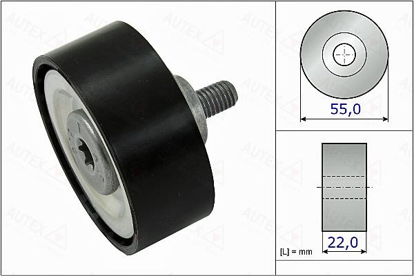 Autex 655091 V-ribbed belt tensioner (drive) roller 655091