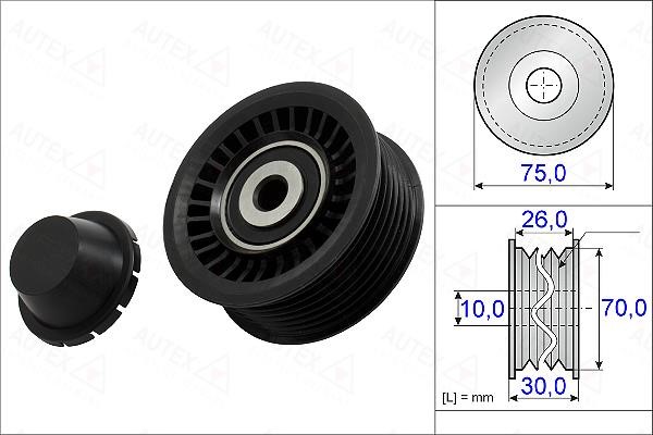 Autex 654979 V-ribbed belt tensioner (drive) roller 654979