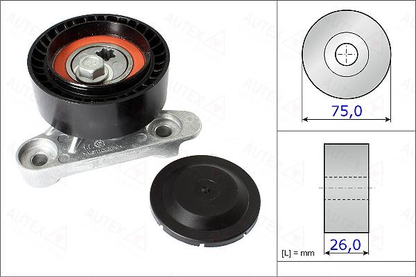 Autex 654982 V-ribbed belt tensioner (drive) roller 654982