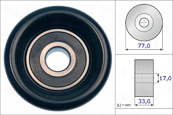 Autex 654983 V-ribbed belt tensioner (drive) roller 654983