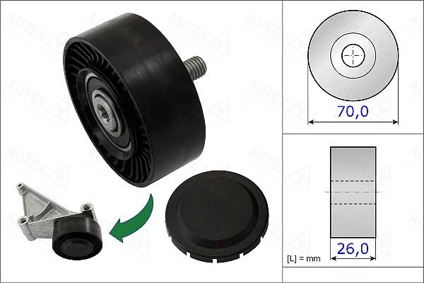 Autex 654984 V-ribbed belt tensioner (drive) roller 654984