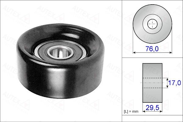 Autex 655002 V-ribbed belt tensioner (drive) roller 655002