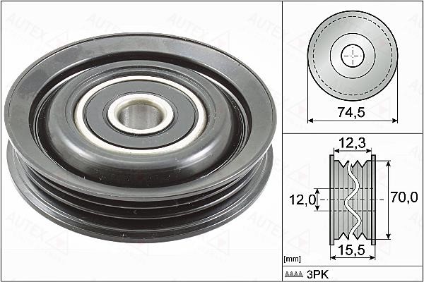 Autex 655127 V-ribbed belt tensioner (drive) roller 655127