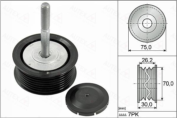 Autex 655143 V-ribbed belt tensioner (drive) roller 655143