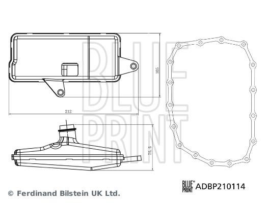 ADBP210114 Blue Print Automatic transmission filter