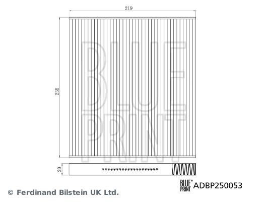 Cabin filter Blue Print ADBP250053