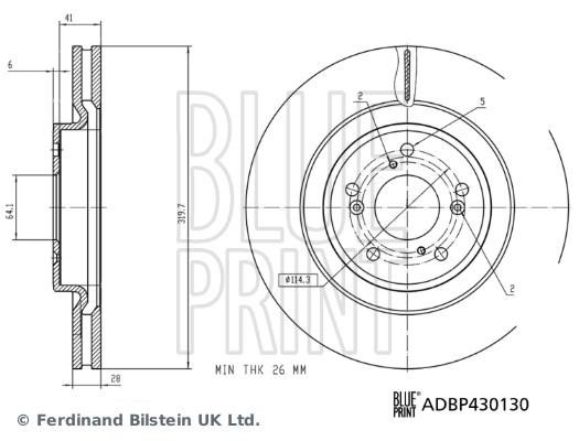 Blue Print ADBP430130 Front brake disc ventilated ADBP430130