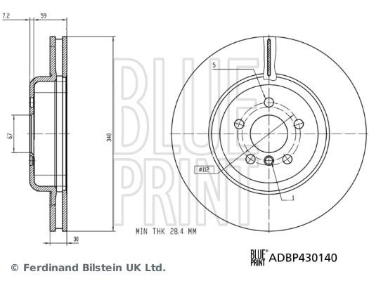 Brake rotor BMW X3: ADBP430140 Blue Print Brake disc