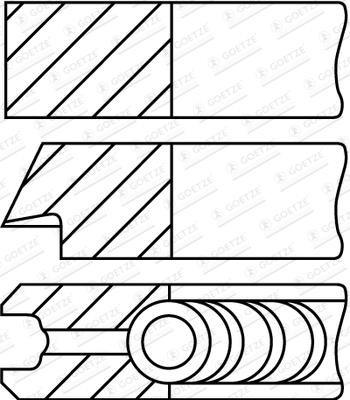 Piston group Citroen: 0845300700 Goetze Piston Ring Kit