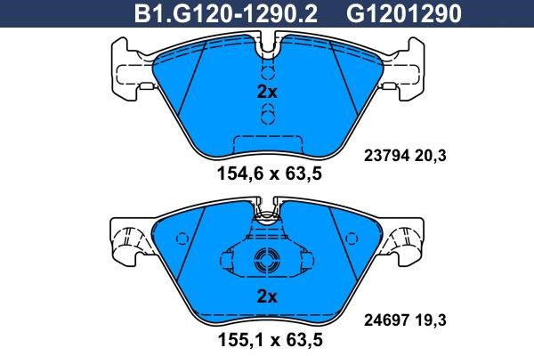 Galfer B1.G120-1290.2 Brake Pad Set, disc brake B1G12012902