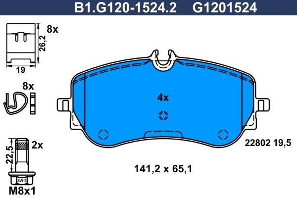 Galfer B1.G120-1524.2 Brake Pad Set, disc brake B1G12015242