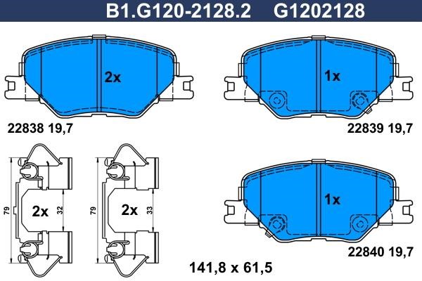 Galfer B1.G120-2128.2 Brake Pad Set, disc brake B1G12021282