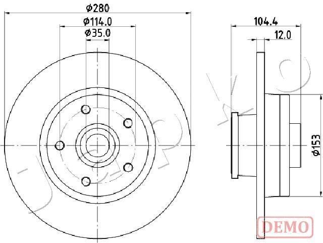 Rear solid brake disc Japko 61132C