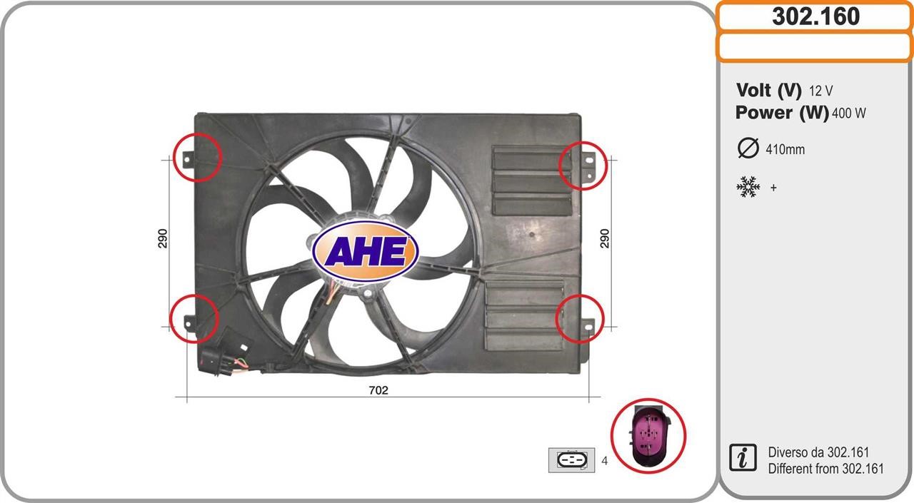 AHE 302.160 Hub, engine cooling fan wheel 302160