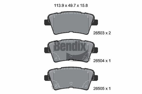 Bendix USA BPD2388 Brake Pad Set, disc brake BPD2388