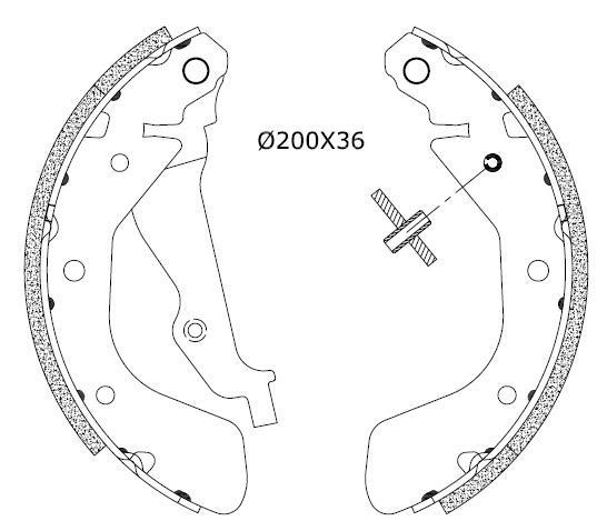 Brake shoe kit Daewoo Kalos: 2255776 Omnicraft Brake shoe set